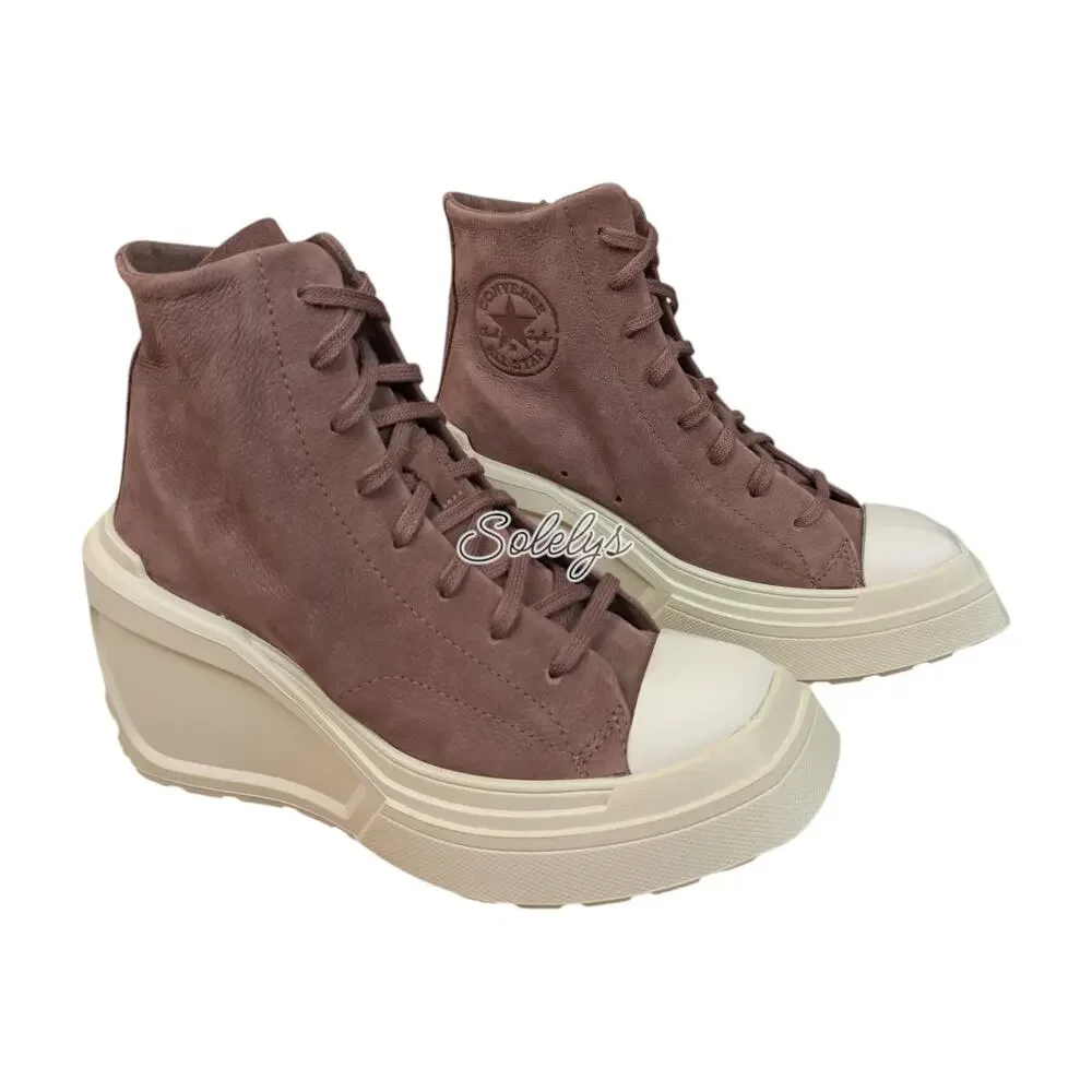 Converse Chuck 70 De Luxe Wedge Platform Suede Nubuck Bear Nap Miso Brown 7.5